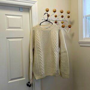 Schott Bros - Handcrafted Wool Cable Knit Sweater - Cream - L